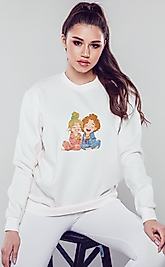 Kahkaha Paylaşan Arkadaşlar Unisex Kapşonlu Sweatshirt Kapşonsuz