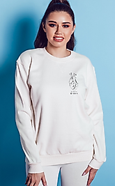 Kişiye Özel Spotify Kodlu Kalp Unisex Sweatshirt Beyaz