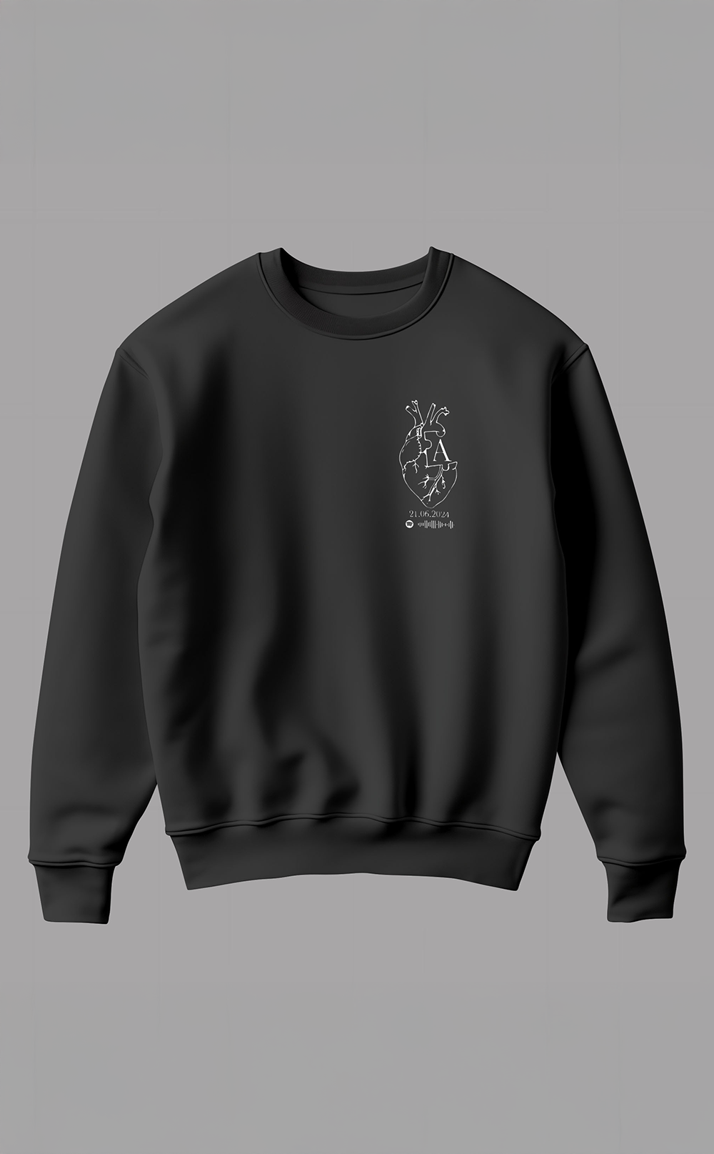Kişiye Özel Spotify Kodlu Kalp Unisex Sweatshirt