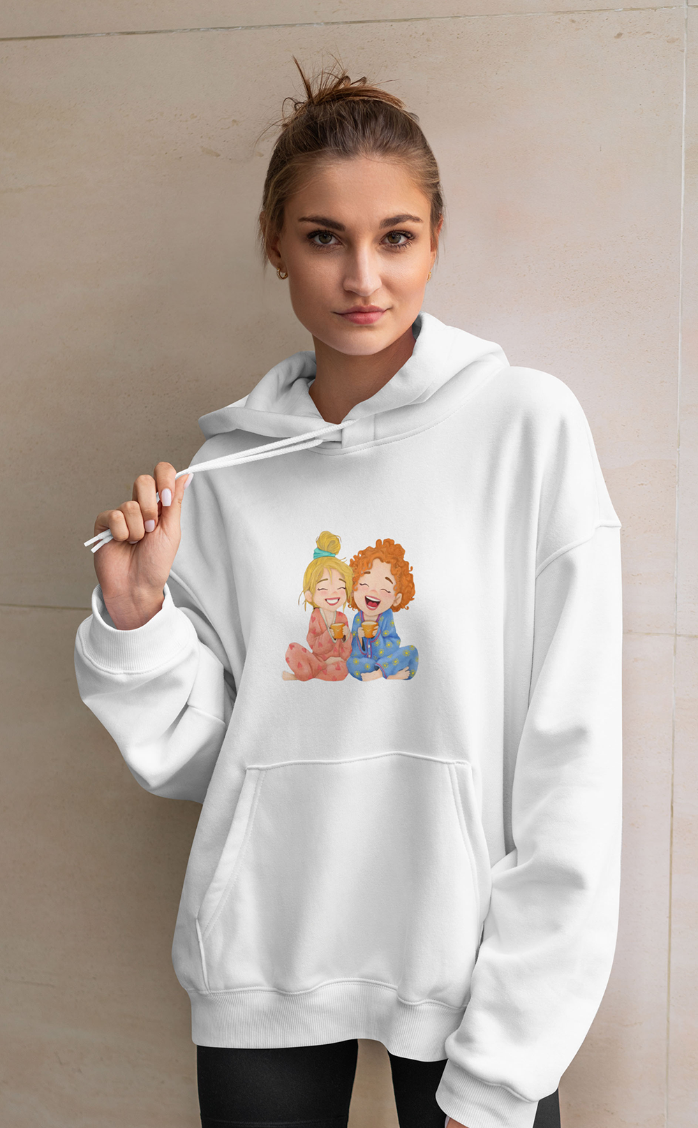 Kahkaha Paylaşan Arkadaşlar Unisex Kapşonlu Sweatshirt